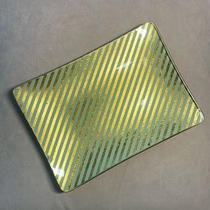 Three hands gold striped decorative tray